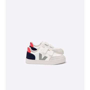 Veja V-12 CHROMEFREE Tenisky Detske White/Black | SK 886AHK